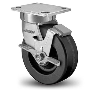 Swivel Caster with Side Lock - 4" x 2" Phenolic Wheel with Crowned Tread, 800 lb. Cap.