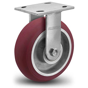 Rigid Caster - 5" x 2" Maroon Polyurethane on Aluminum Wheel with Round Tread, 1000 lb. Cap., 3 Yr. Warranty