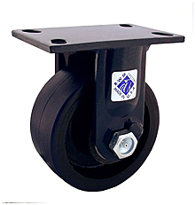 75 Series Rigid Caster - 10" x 3" Urethane on Iron Wheel - Straight Bearing - 3,000 lb. Cap.