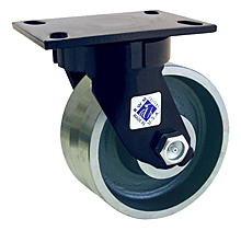 75 Series Swivel Caster - 8" x 3" V-Groove Iron Wheel - Straight Bearing - 5,000 lb. Cap.