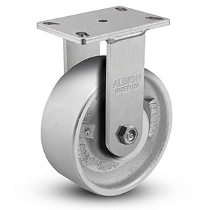 Rigid Caster - 6" x 3" Cast Iron Wheel, 2800 lb. Cap.
