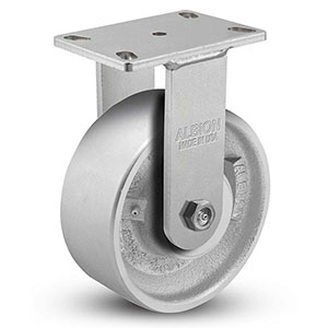 Rigid Caster - 8" x 3" Cast Iron Wheel, 2800 lb. Cap.