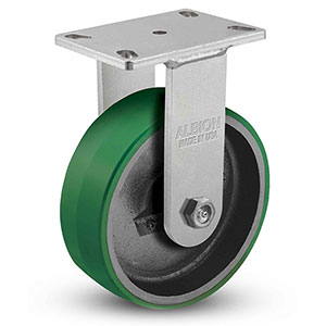 Rigid Caster - 8" x 3" Polyurethane on Iron Wheel, 2500 lb. Cap.