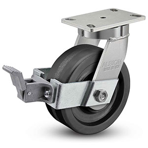 Swivel Caster with Total Lock - 6" x 3" Phenolic Wheel, 2000 lb. Cap.