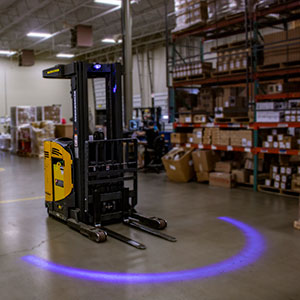 Forklift Approach Warning Light - Blue LED Arc Beam, Magnet Mount