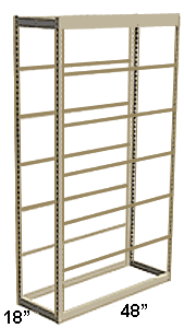 Low Profile Rivet Shelving, 48"w x 18"d x 84"h, 250Lbs. Cap., 7 Shelves - Starter