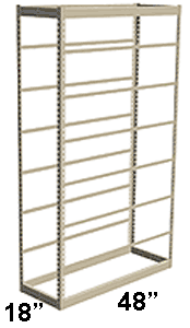 Low Profile Rivet Shelving, 48"w x 18"d x 84"h, 250Lbs. Cap., 8 Shelves - Starter