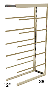 Low Profile Rivet Shelving, 36"w x 12"d x 84"h, 350Lbs. Cap., 7 Shelves - Adder