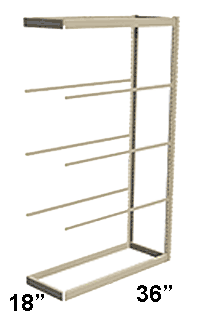 Low Profile Rivet Shelving, 36"w x 18"d x 84"h, 350Lbs. Cap., 5 Shelves - Adder