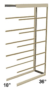 Low Profile Rivet Shelving, 36"w x 18"d x 84"h, 350Lbs. Cap., 7 Shelves - Adder