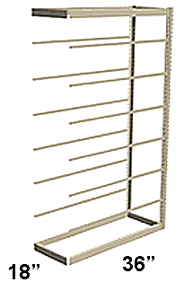 Low Profile Rivet Shelving, 36"w x 18"d x 84"h, 350Lbs. Cap., 8 Shelves - Adder