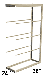 Low Profile Rivet Shelving, 36"w x 24"d x 84"h, 350Lbs. Cap., 5 Shelves - Adder