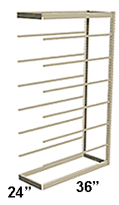 Low Profile Rivet Shelving, 36"w x 24"d x 84"h, 350Lbs. Cap., 8 Shelves - Adder