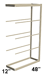 Low Profile Rivet Shelving, 48"w x 12"d x 84"h, 250Lbs. Cap., 5 Shelves - Adder