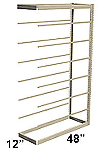 Low Profile Rivet Shelving, 48"w x 12"d x 84"h, 250Lbs. Cap., 8 Shelves - Adder