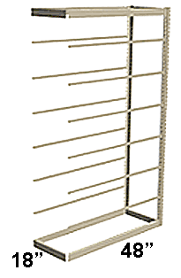Low Profile Rivet Shelving, 48"w x 18"d x 84"h, 250Lbs. Cap., 8 Shelves - Adder