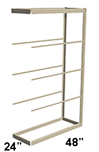 Low Profile Rivet Shelving, 48"w x 24"d x 84"h, 250Lbs. Cap., 5 Shelves - Adder