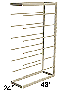 Low Profile Rivet Shelving, 48"w x 24"d x 84"h, 250Lbs. Cap., 8 Shelves - Adder