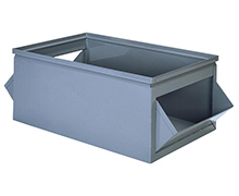 800 Series Double Sided Steel Hopper Box, 26" x 12" x 10"