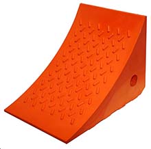 Urethane (Orange) Wheel Chock 11 3/8"W x 8 1/4"H x 7 5/8"L