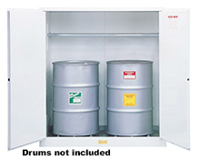Flammable Waste Drum Cabinet - 65 x 34 x 34 - 2 door, manual w/ Sure-Grip Handle, 1 vert. 55 gal. drum