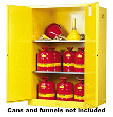 Safety Cabinet - 65 x 43 x 34, 90-gal., 2-shelf, Sure-Grip Handle, 2 door, manual