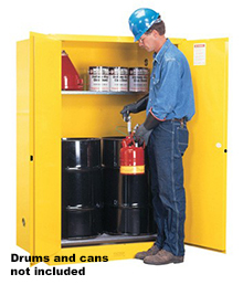 Vertical Drum Cabinet - 2 door, manual w/ drum rollers - Sure-Grip Handle, 2: 30-gal. drums