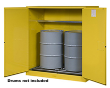 Vertical Drum Cabinet - 2 door, manual w/ drum rollers - Sure-Grip Handle, 2: 55-gal. drums