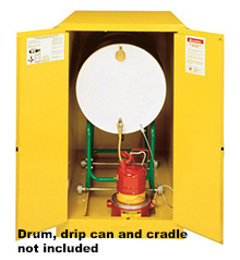 Horizontal Drum Cabinet - 2 door, self-close - Sure-Grip Handle, 1: 55-gal. drum