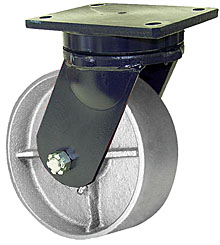 95 Series Swivel Caster - 12" x 3" Cast Iron Wheel - 5,000 lb. Cap.