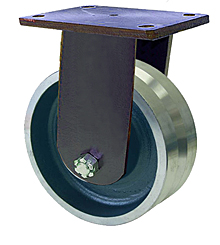 95 Series Rigid Caster - 10" x 3" V-Groove Forged Steel Wheel - 6,000 lb. Cap.