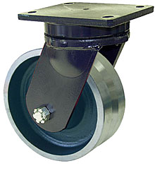 95 Series Swivel Caster - 8" x 4" V-Groove Forged Steel Wheel - 10,000 lb. Cap.