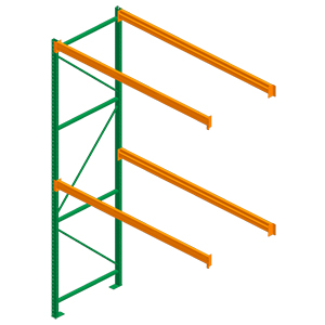 Pallet Rack Adder - 96w x 42d x 144h, 2 Beam Levels - 5080 Cap. Beams