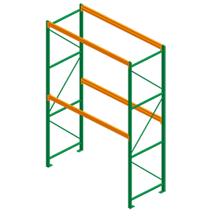 Pallet Rack Starter - 96w x 42d x 144h, 2 Beam Levels - 5080 Cap. Beams