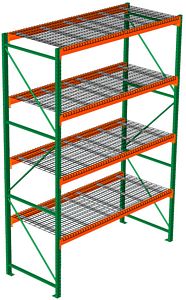 Pallet Rack with Wire Decking - Starter with 4 Beam Levels - 48"w x 42"d x 168"h