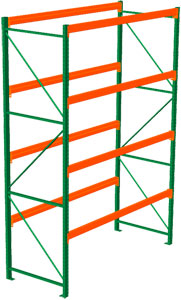 Pallet Rack Starter - 96w x 42d x 168h, 4 Beam Levels - 4000 Cap. Beams