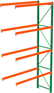Seismic Pallet Rack - 42"D x 192"H x 96"W Adder, 4 Beam Levels, 6080 lb. Cap./Level