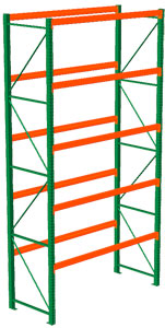 Pallet Rack Starter - 108w x 36d x 192h, 5 Beam Levels - 7320 Cap. Beams