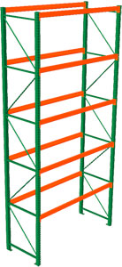 Pallet Rack Starter - 108w x 42d x 216h, 5 Beam Levels - 7320 Cap. Beams