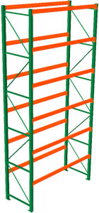 Pallet Rack Starter - 96w x 42d x 216h, 6 Beam Levels - 5080 Cap. Beams
