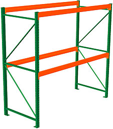 Pallet Rack Starter - 72w x 48d x 96h, 2 Beam Levels - 4000 Cap. Beams