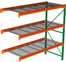 Pallet Rack with Wire Decking - Adder, 3 Beam Levels - 96"w x 48"d x 96"h - 4000 Cap. Beams