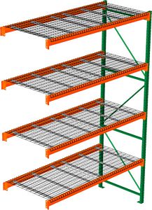 Pallet Rack with Wire Decking - Adder, 4 Beam Levels - 96"w x 42"d x 144"h - 5080 Cap. Beams