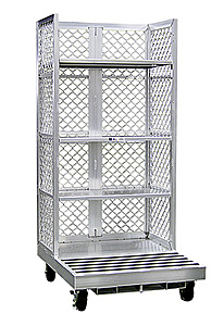 Aluminum Cart for Order Pickers w/3 Adj. Shelves - Toyota, 40"W x 88"H x 48"L