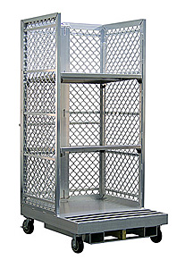 Aluminum Cart for Order Pickers w/2 Adj. Shelves - Toyota, 40"W x 88"H x 48"L