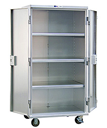 Aluminum Mobile Security Cabinet - 37-1/4"W x 73"H x 26"L