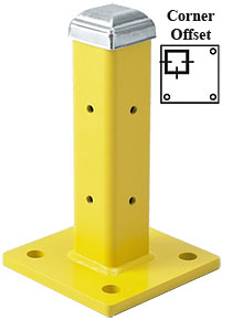 12" Corner Offset Post with Cap, Single High