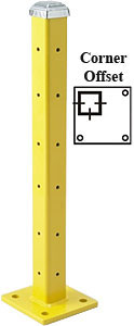 42" Corner Offset Post with Cap, Triple High
