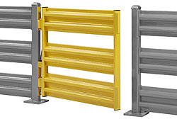 Swinging Safety Gate for Armor Guard Rail - Triple Rail 48" W x 41.5" H