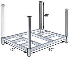 42W x 60L x 48H Open Deck Portable Stacking Rack - 2,000 lbs. cap.